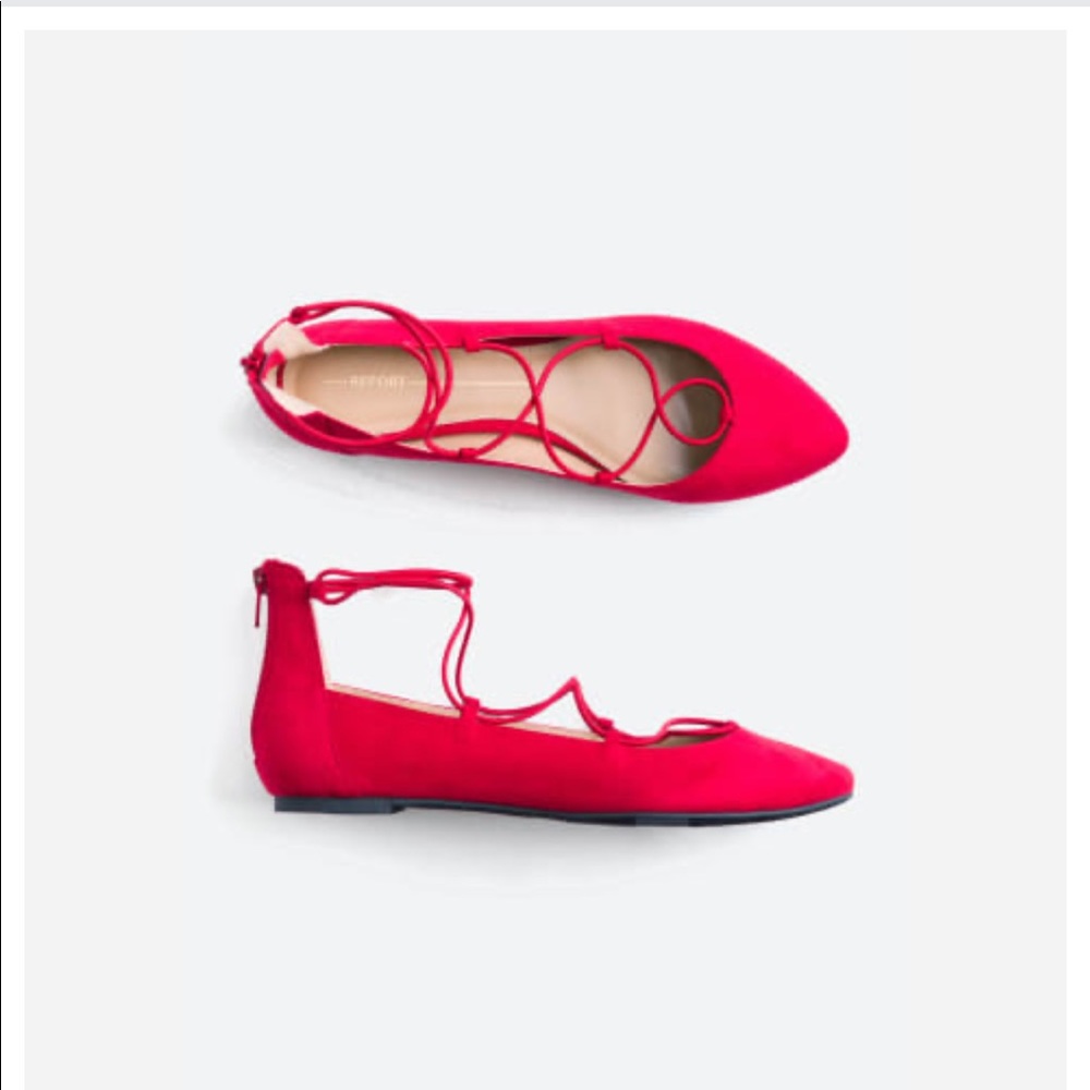 Report Bell Faux Suede Lace Up Flat